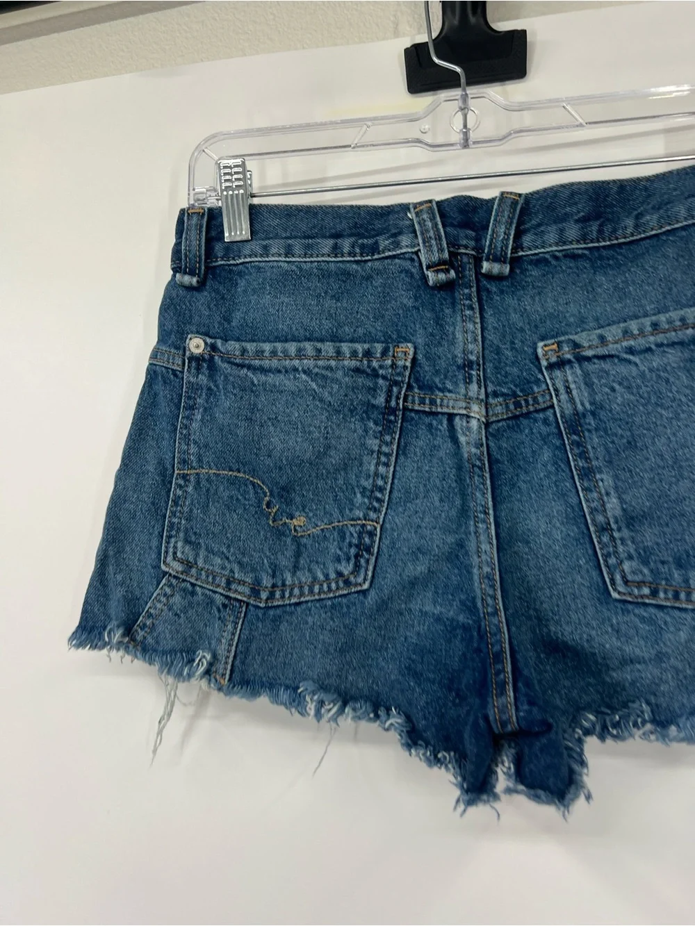 We The Free People Now Or Never Denim Shorts Button Fly Distressed
